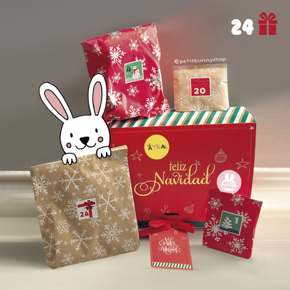 Calendario De Adviento Para Rellenar - 24 Cajas Pequeñas 7x7 Cm | Motivos Navideños Rojo Y Verde | Ideal Para Dulces Y Sorpresas