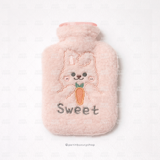 Bolsa de agua caliente funda de peluche conejito accesorio kawaii para colicos de mestruación o estómago