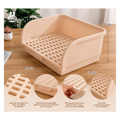 Esquinero de plástico para conejos talla L para el cuidado de sus necesidades y cuidado de sus patas