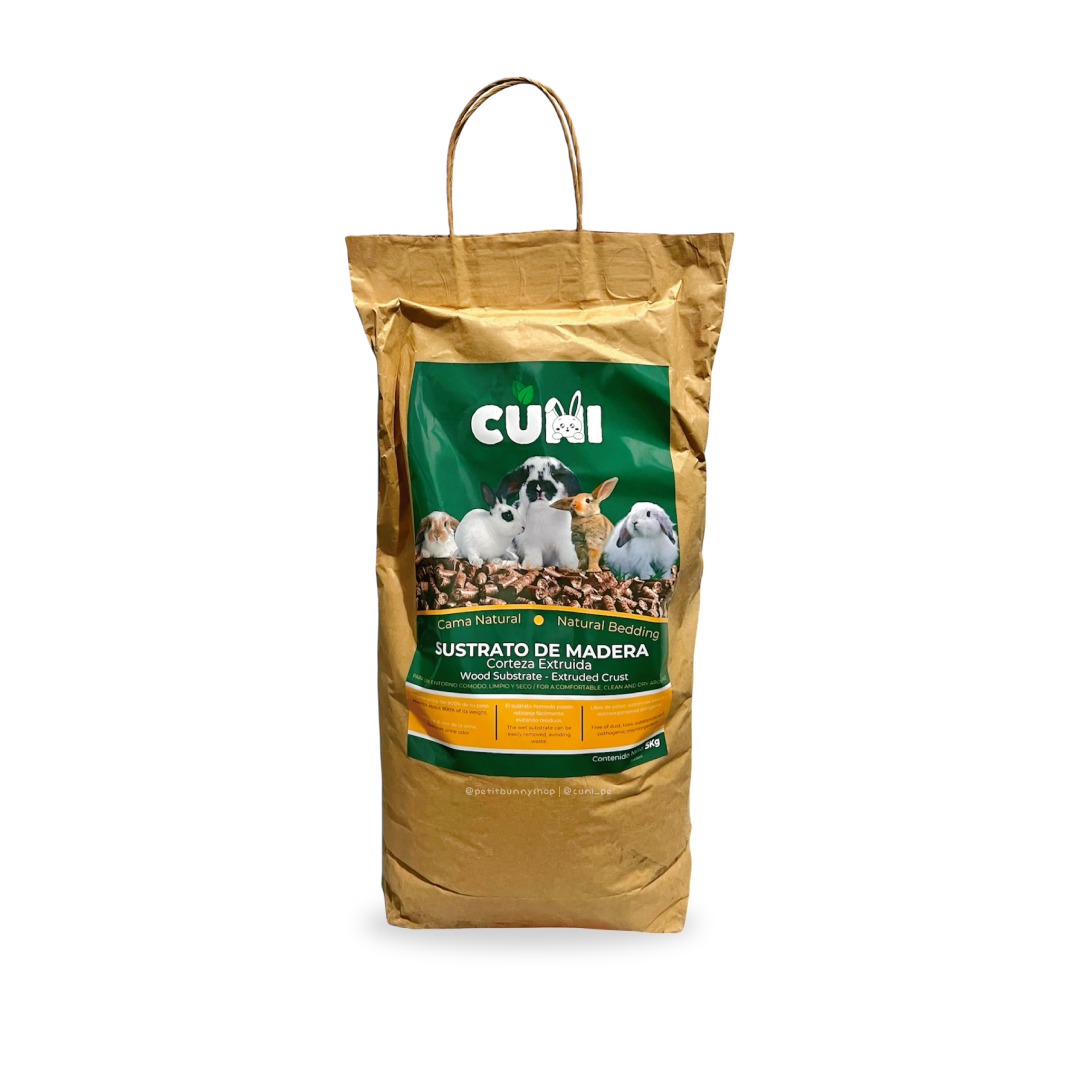Sustrato de madera Cuni 3 kilos cama absorbente para jaulas o esquineros de conejos cobayas y roedores Perú