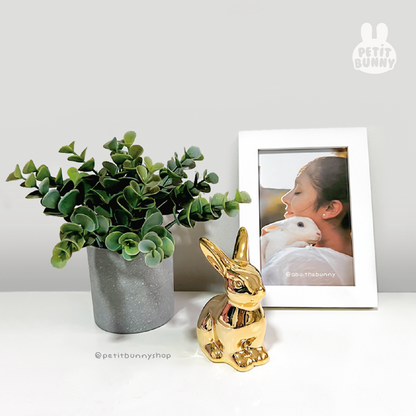Adorno decorativo conejo dorado brillante figura para el hogar regalo para amantes de conejos