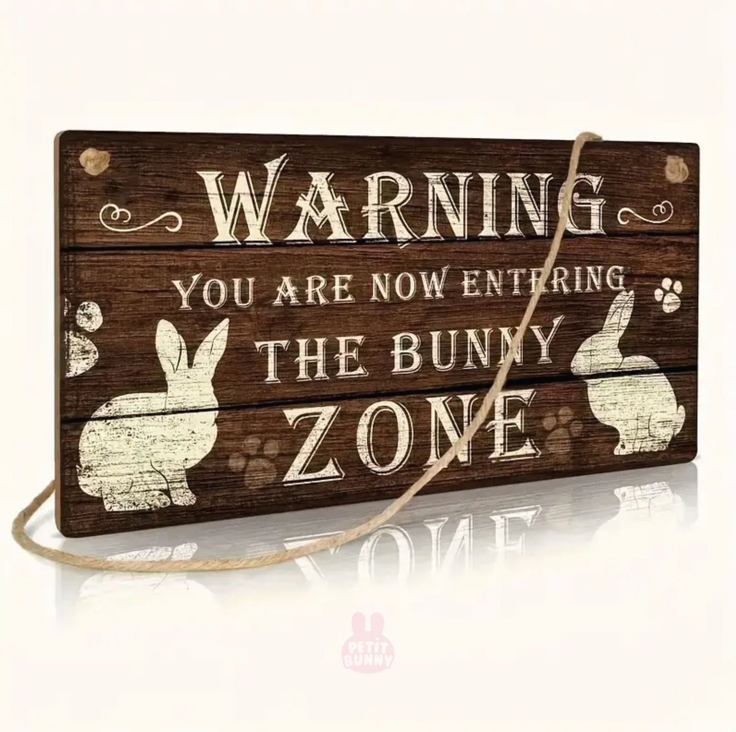 Cartel de conejo Bunny zone en MDF para decorar dormitorios y espacios bunny lovers