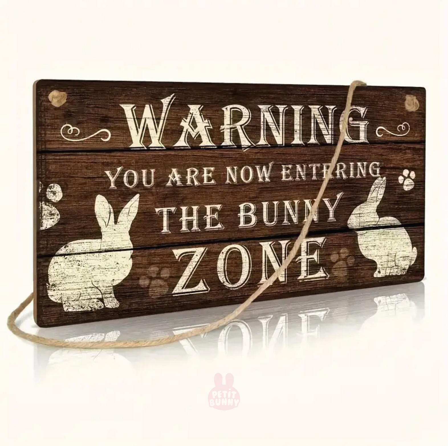 Cartel de conejo Bunny zone en MDF para decorar dormitorios y espacios bunny lovers