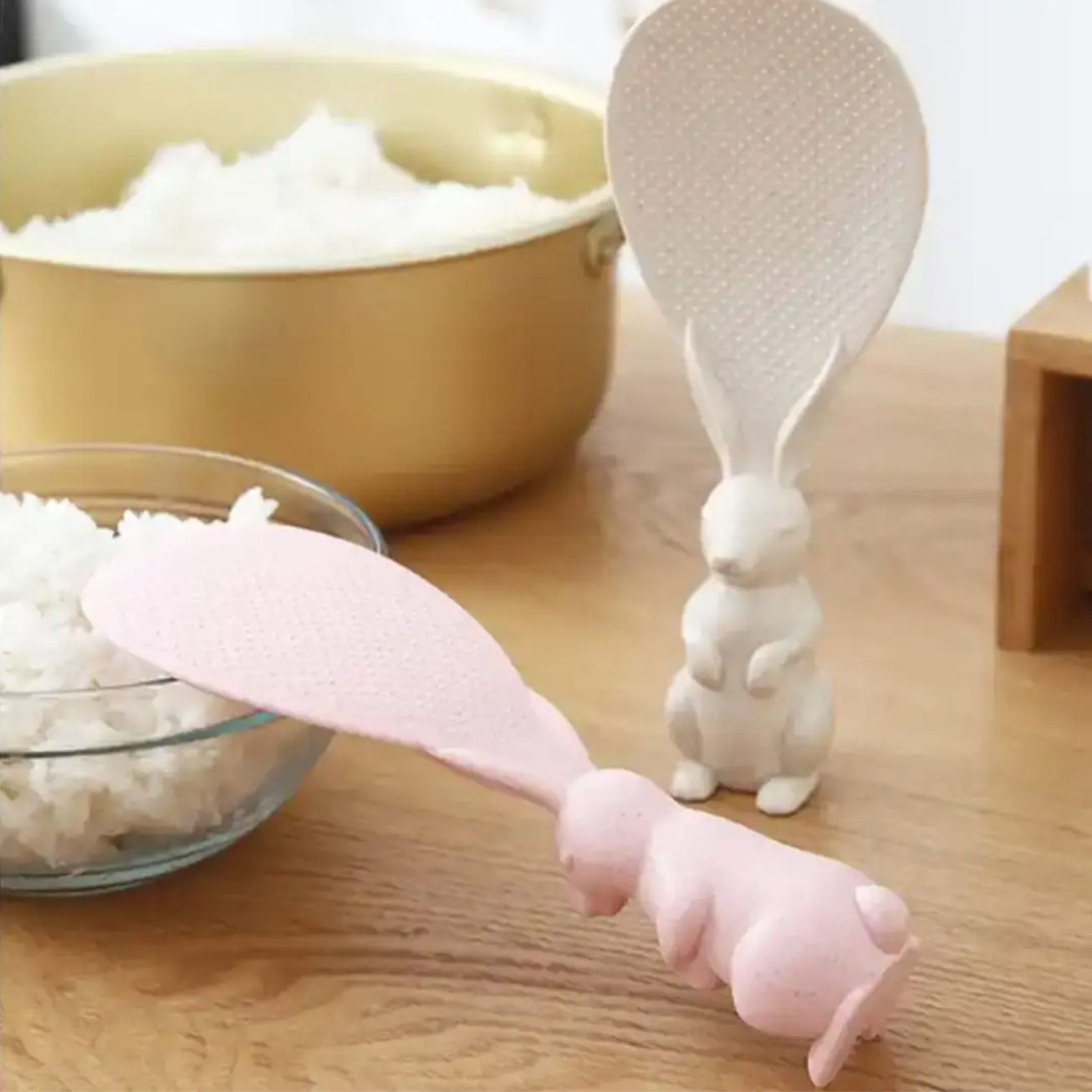 Utensilio de cocina cuchara de arroz con forma de conejito