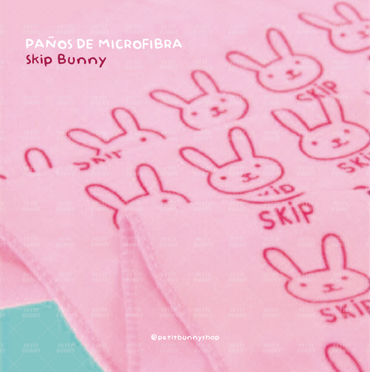 Set de paños de microfibra diseño conejo para limpieza del hogar y area de mascota