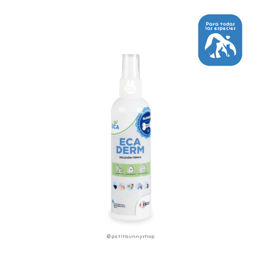 Spray Ecaderm 120ml para irritaciones y cuidado de la piel y patas en conejos, peros y gatos.
